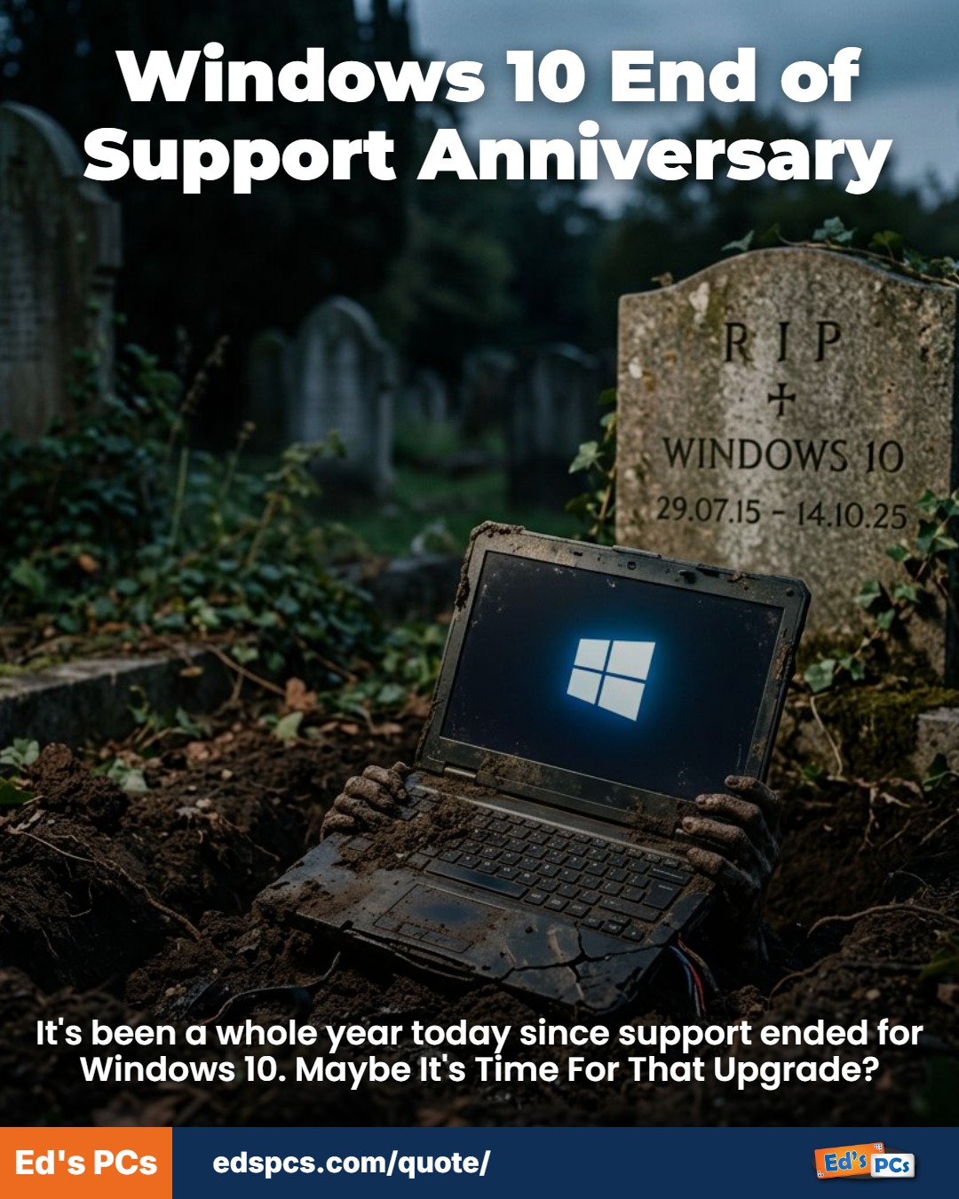 Windows 10 End of Support Anniversary — Instagram portrait 4:5